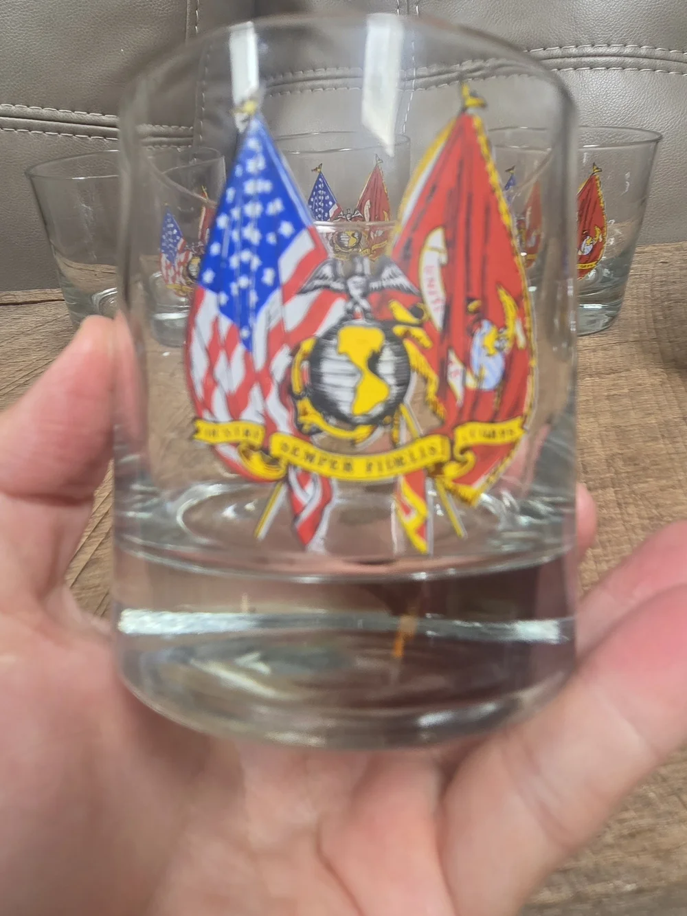 USMC Semper Fidelis Whiskey Highball Glass ~ Lot of 5 ~ Bin RR